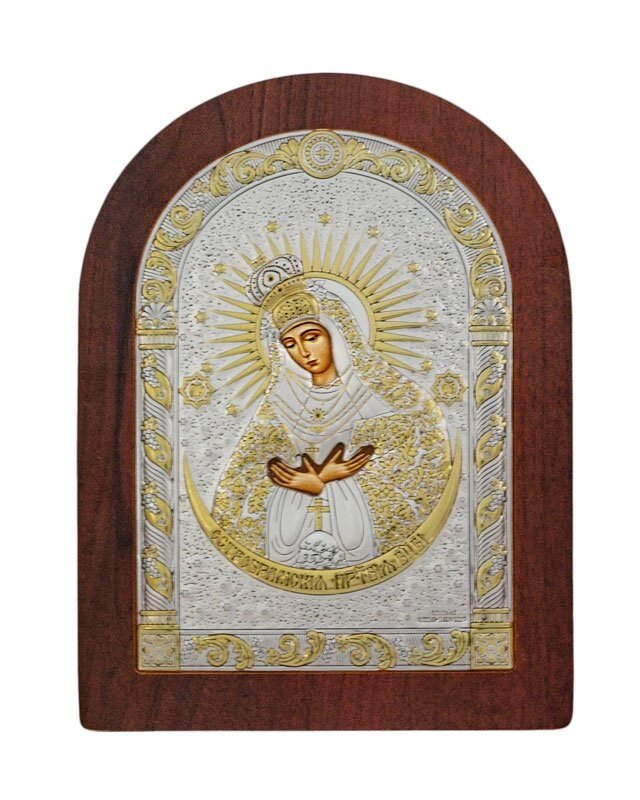 Грецька ікона "Богородиця Остробрамської" 57х75мм від компанії Іконна лавка - фото 1