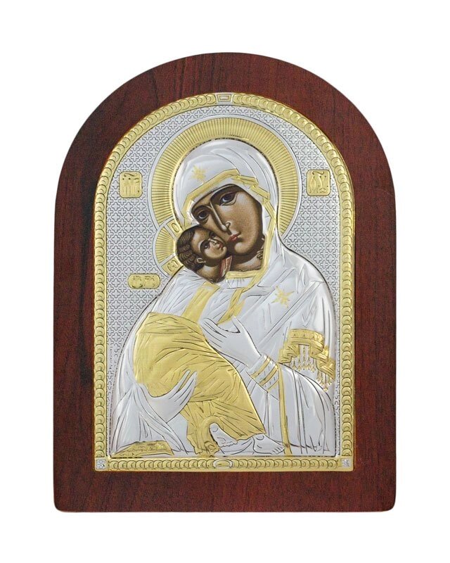 Грецька ікона "Божа Матір Володимирська" 57х75мм від компанії Іконна лавка - фото 1