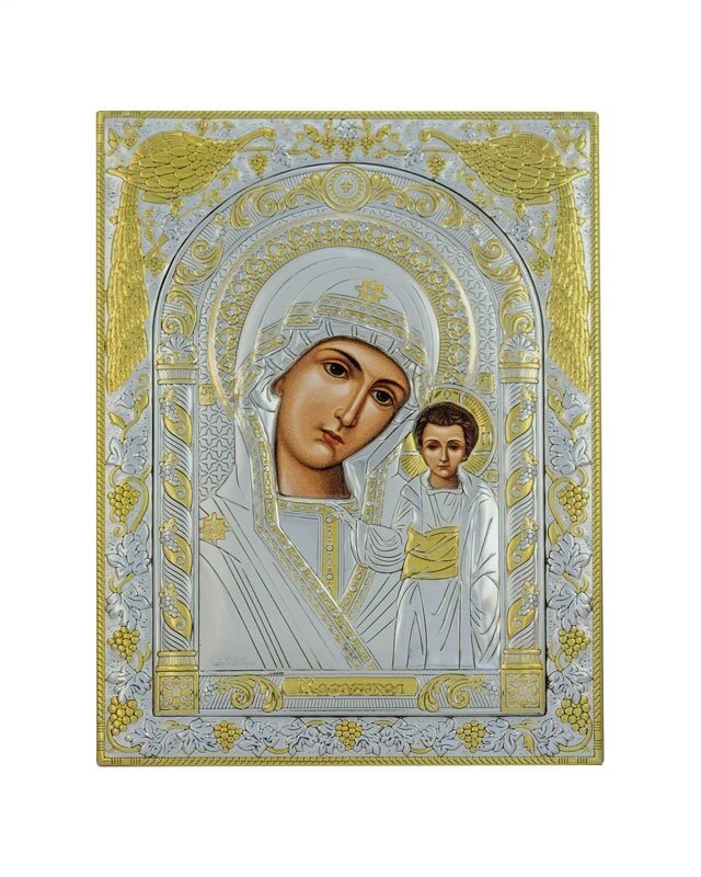 Грецька ікона прямокутна "Богородиця Казанська" 120х160мм від компанії Іконна лавка - фото 1