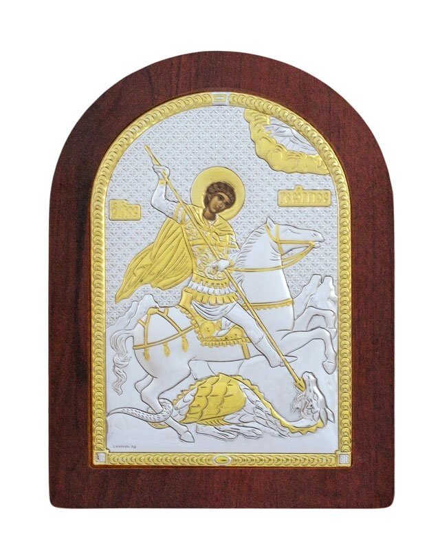 Грецька ікона "Святий Георгій Побідоносець" 75х103мм від компанії Іконна лавка - фото 1