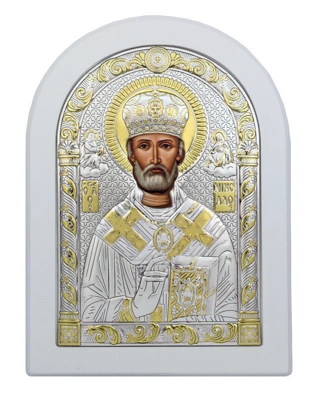 Грецька ікона "Святий Миколай Чудотворець" 57х75мм від компанії Іконна лавка - фото 1
