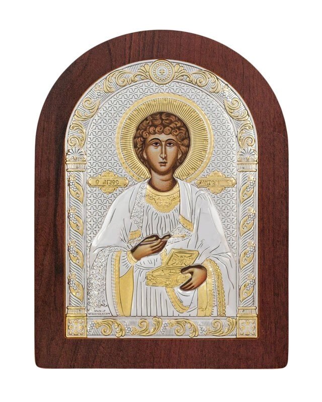 Грецька ікона "Святий Пантелеймон" 57х75мм від компанії Іконна лавка - фото 1
