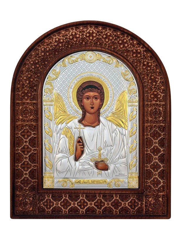 Греческая икона в резной раме "Ангел Хранитель" 153х193мм від компанії Іконна лавка - фото 1