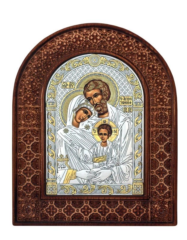 Греческая икона в резной раме "Святое Семейство" 153х193мм від компанії Іконна лавка - фото 1