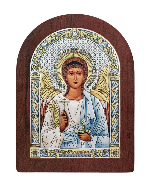 Грецька ікона з емалями "Ангел Хранитель" 57х75мм від компанії Іконна лавка - фото 1