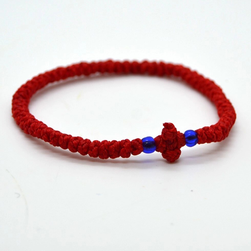 Грецький вузликовий браслет (червоний) від компанії Іконна лавка - фото 1