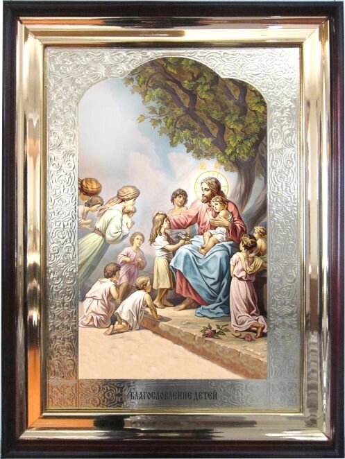Храмова ікона Благословення дітей 56х46 см від компанії Іконна лавка - фото 1