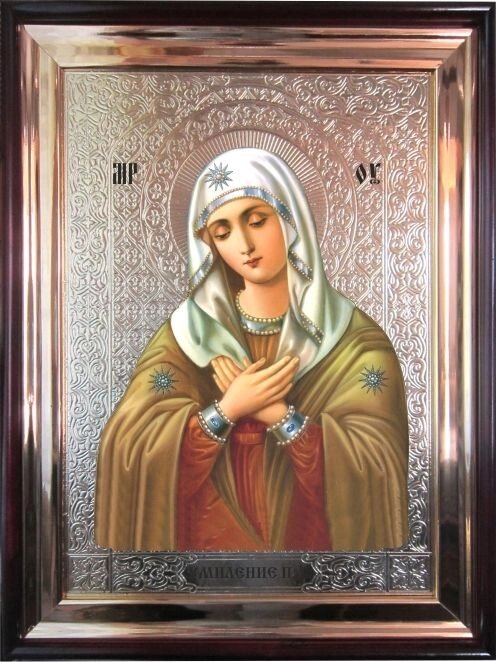 Храмовая икона Богородица Умиление 56х46 см від компанії Іконна лавка - фото 1