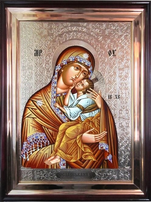 Храмовая икона Богородица Ярославская 56х46 см від компанії Іконна лавка - фото 1