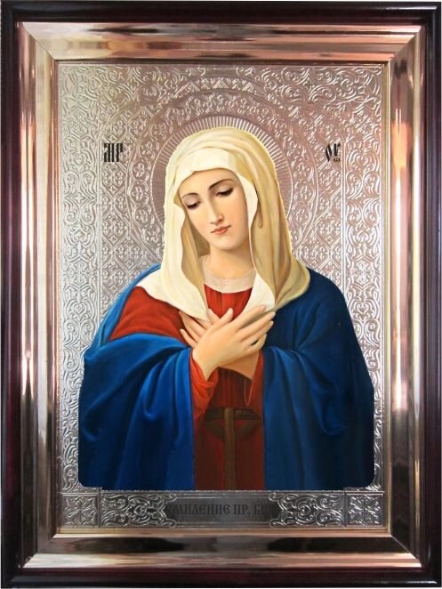 Храмовая икона Пресвятая Богородица Умиление 56х46 см від компанії Іконна лавка - фото 1