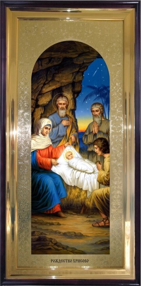 Храмова ікона Різдво Христове 120х60 см від компанії Іконна лавка - фото 1