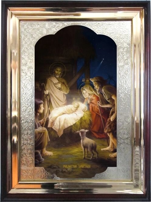 Храмова ікона Різдво Христове 56х46 см від компанії Іконна лавка - фото 1