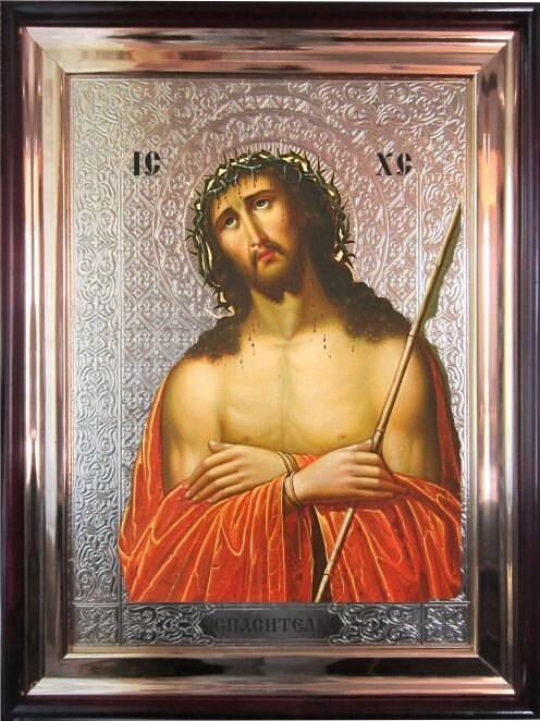 Храмова ікона Спаситель в терновому вінці 56х46 см від компанії Іконна лавка - фото 1