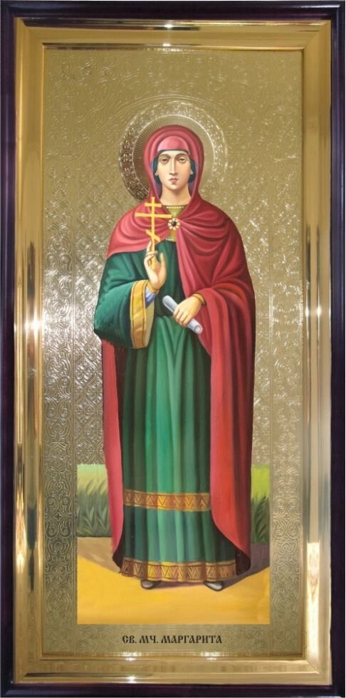 Храмовая икона Святая мученица Маргарита 120х60 см від компанії Іконна лавка - фото 1