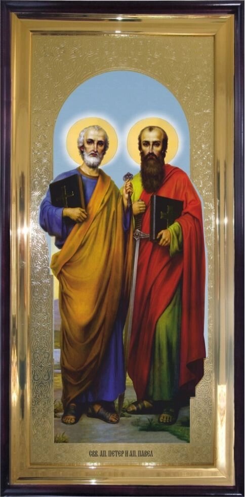Храмова ікона Святі апостоли Петро і Павло 120х60 см від компанії Іконна лавка - фото 1