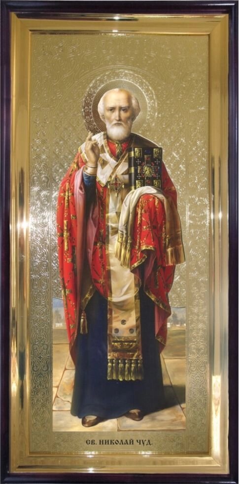 Храмова ікона Святитель Микола Угодник 120х60 см від компанії Іконна лавка - фото 1