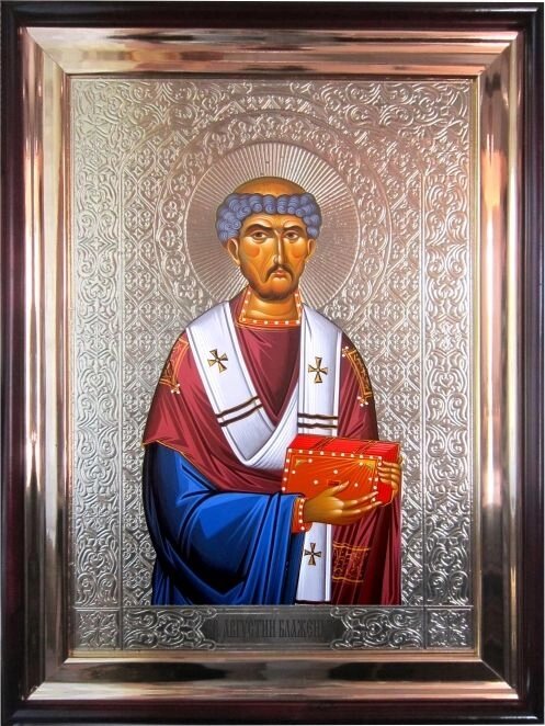 Храмова ікона Святий Августин Блаженний 56х46 см від компанії Іконна лавка - фото 1