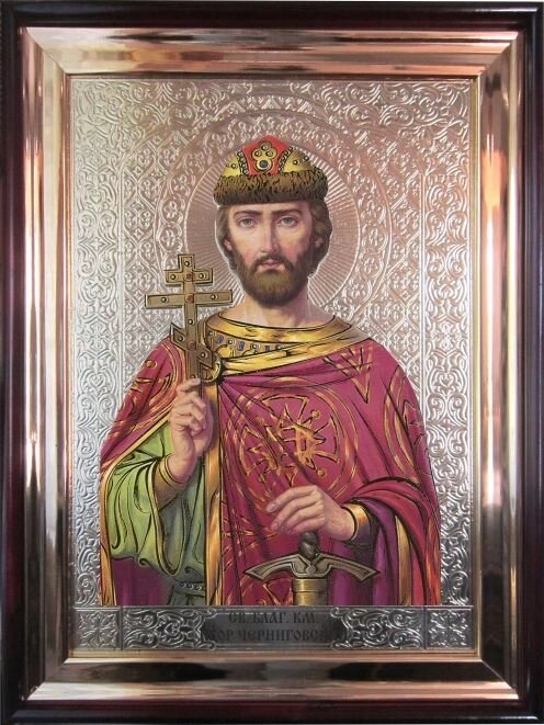 Храмова ікона Святої князь Ігор Чернігівський 56х46 см від компанії Іконна лавка - фото 1