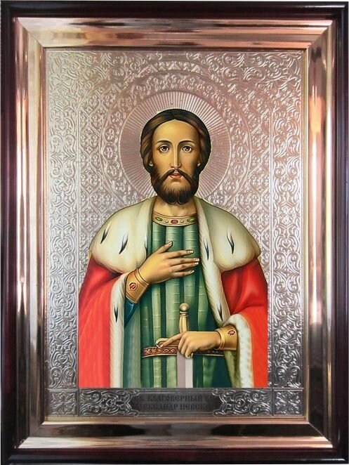 Храмова ікона Святий благовірний князь Олександр Невський 56х46 см від компанії Іконна лавка - фото 1