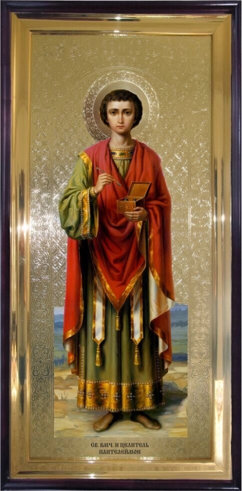 Храмова ікона Святий великомученик Пантелеймон 120х60 см від компанії Іконна лавка - фото 1
