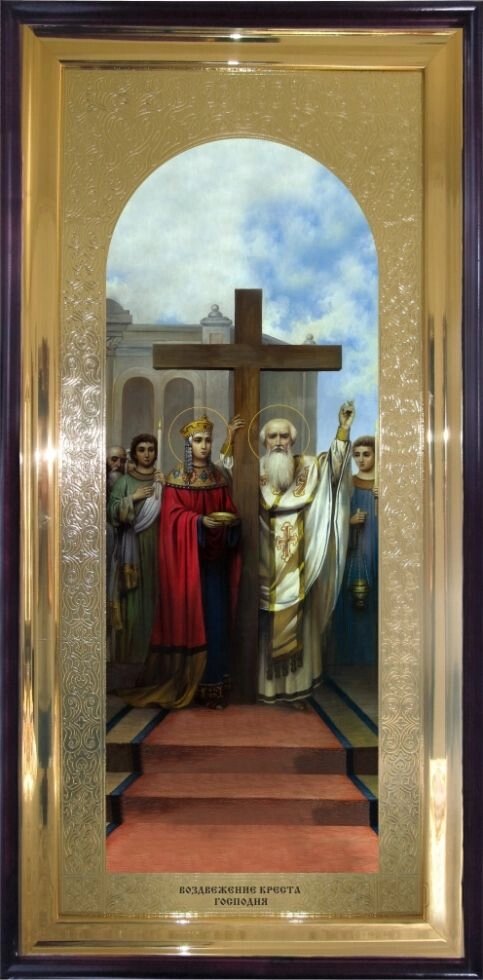 Храмова ікона Воздвиження Хреста Господнього 120х60 см від компанії Іконна лавка - фото 1