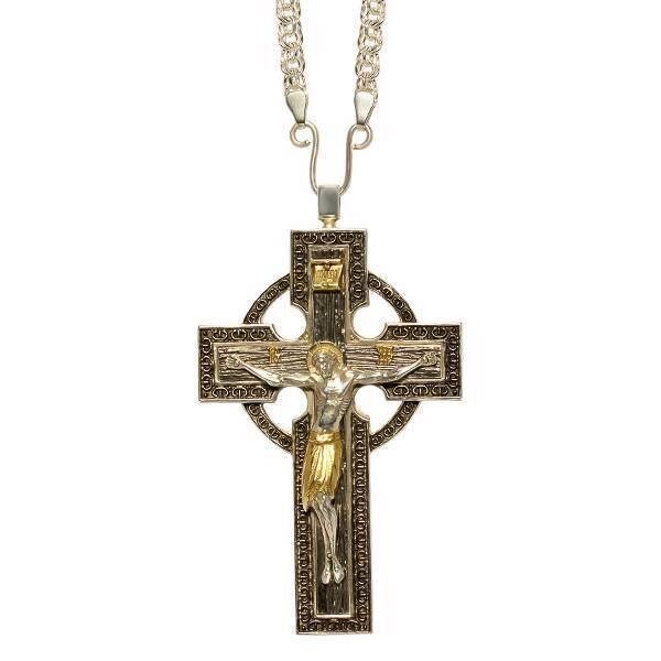 Хрест для священика латунний з ланцюгом 2.7.0201л і чорнінням від компанії Іконна лавка - фото 1
