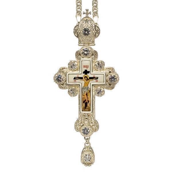 Хрест для священика з ланцюгом 2.7.0201л латунний від компанії Іконна лавка - фото 1