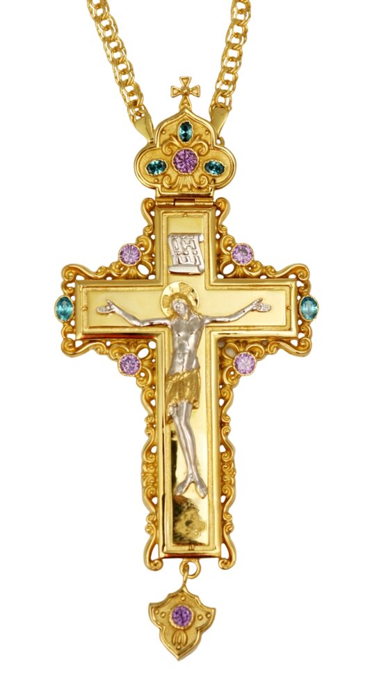 Хрест для священика з прикрасою і ланцюгом 2.7.0201лп від компанії Іконна лавка - фото 1