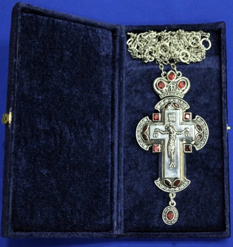 Хрест для священнослужителів зі вставками з пьютера від компанії Іконна лавка - фото 1