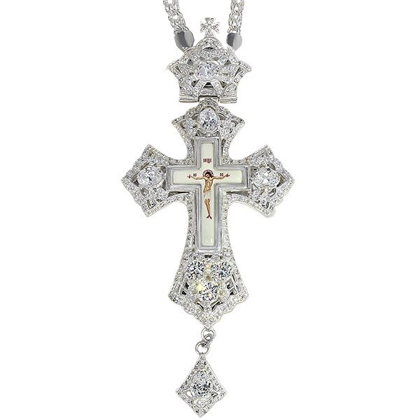 Хрест для священнослужителя латунний з камінням від компанії Іконна лавка - фото 1
