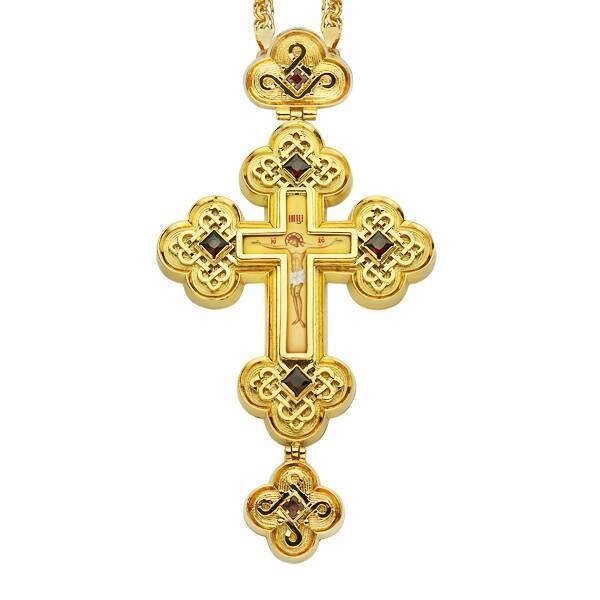 Хрест для священнослужителя латунний з ланцюгом від компанії Іконна лавка - фото 1