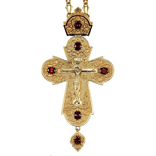Хрест для священнослужителя латунний з ланцюгом від компанії Іконна лавка - фото 1
