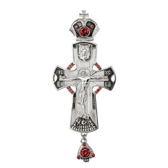 Хрест для священнослужителя латунний з оксидуванням та вставками від компанії Іконна лавка - фото 1