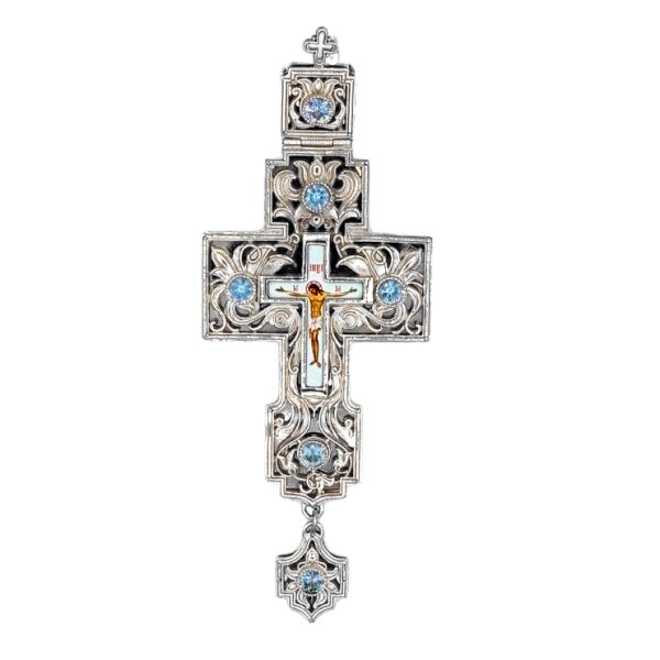 Хрест для священнослужителя латунний з принтом від компанії Іконна лавка - фото 1