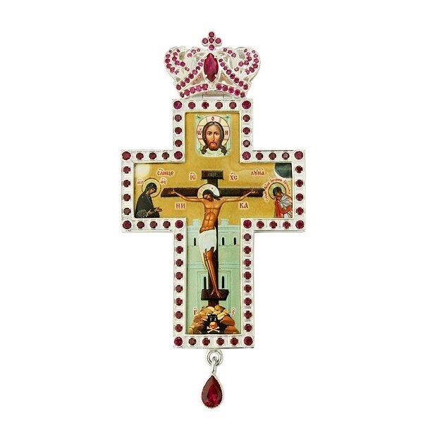 Хрест для священнослужителя латунний з принтом від компанії Іконна лавка - фото 1