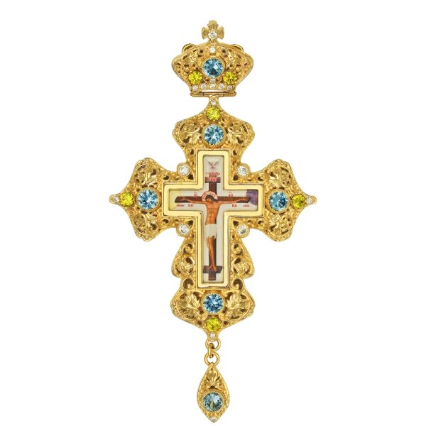 Хрест для священнослужителя позолочений із вставками від компанії Іконна лавка - фото 1