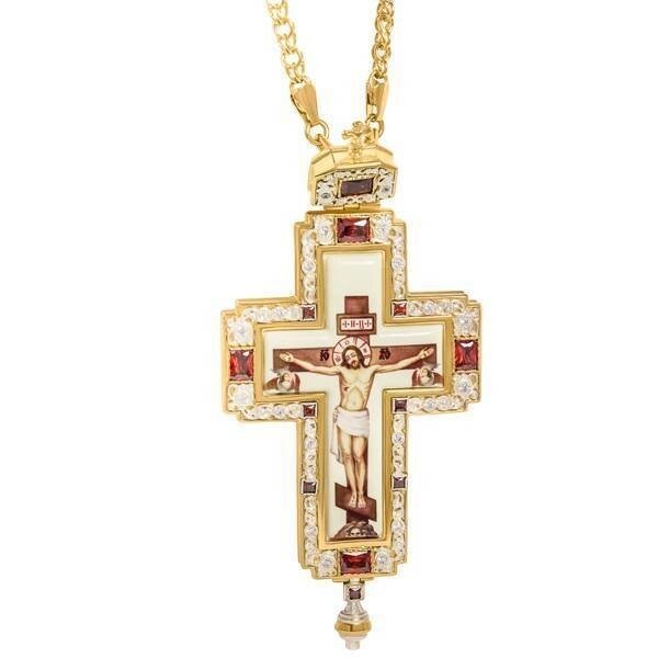 Хрест для священнослужителя з латуні позолочений від компанії Іконна лавка - фото 1