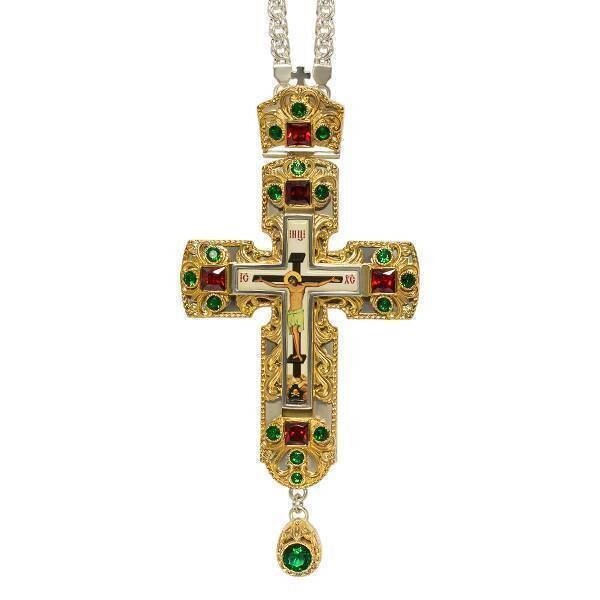 Хрест для священнослужителя з латунним ланцюгом з позолотою від компанії Іконна лавка - фото 1