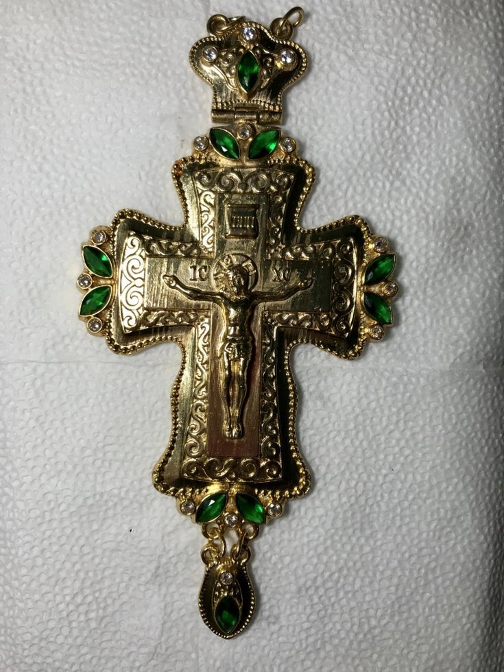 Хрест для священнослужителя з прикрасами і позолотою від компанії Іконна лавка - фото 1