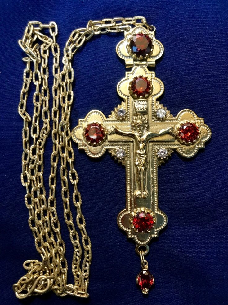 Хрест для священнослужителя з прикрасами камінням від компанії Іконна лавка - фото 1