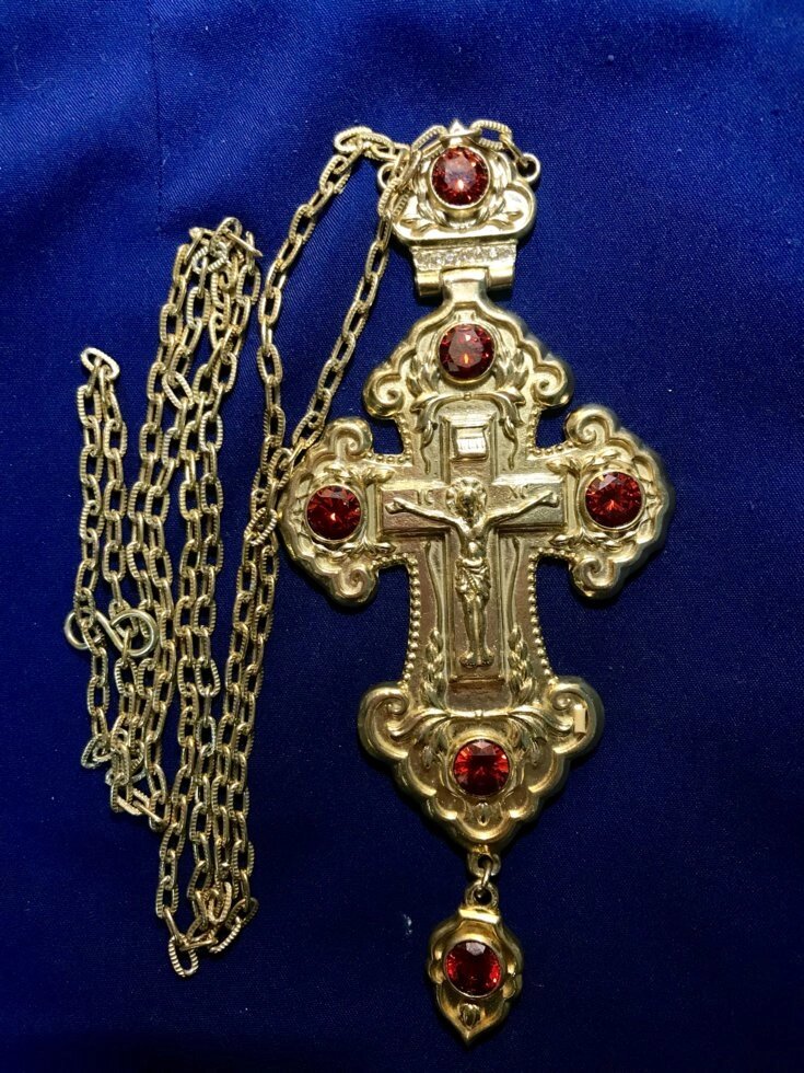 Хрест для священнослужителя з прикрасами №3 від компанії Іконна лавка - фото 1