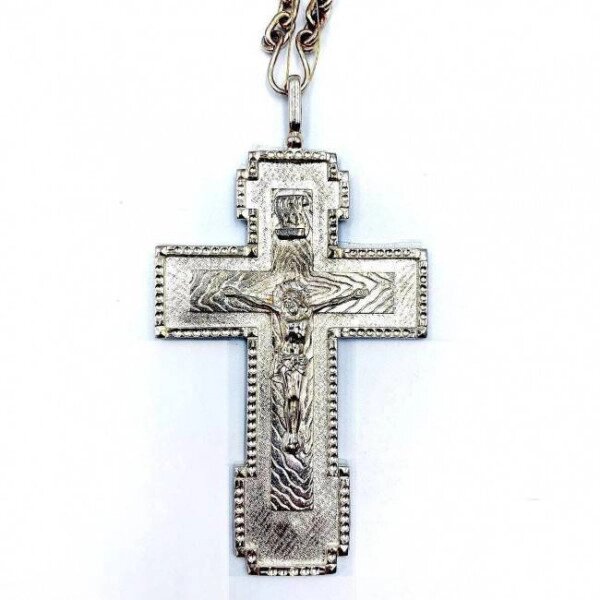 Хрест ієрейський для священнослужителя латунний з ланцюгом від компанії Іконна лавка - фото 1