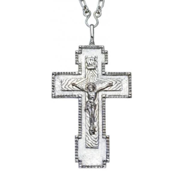 Хрест ієрейський срібний наперсний з ланцюгом від компанії Іконна лавка - фото 1