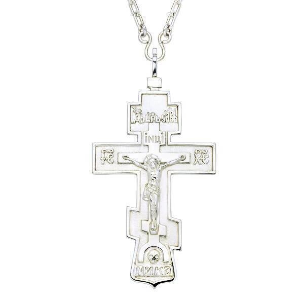 Хрест із ланцюгом для священнослужителя комбінований від компанії Іконна лавка - фото 1