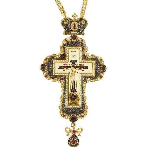 Хрест із ланцюгом для священнослужителя позолочений від компанії Іконна лавка - фото 1