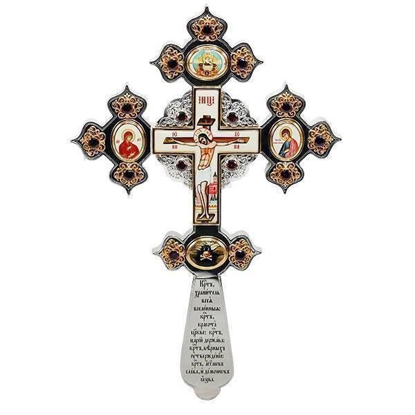 Хрест латунний напрестольний  з принтами від компанії Іконна лавка - фото 1