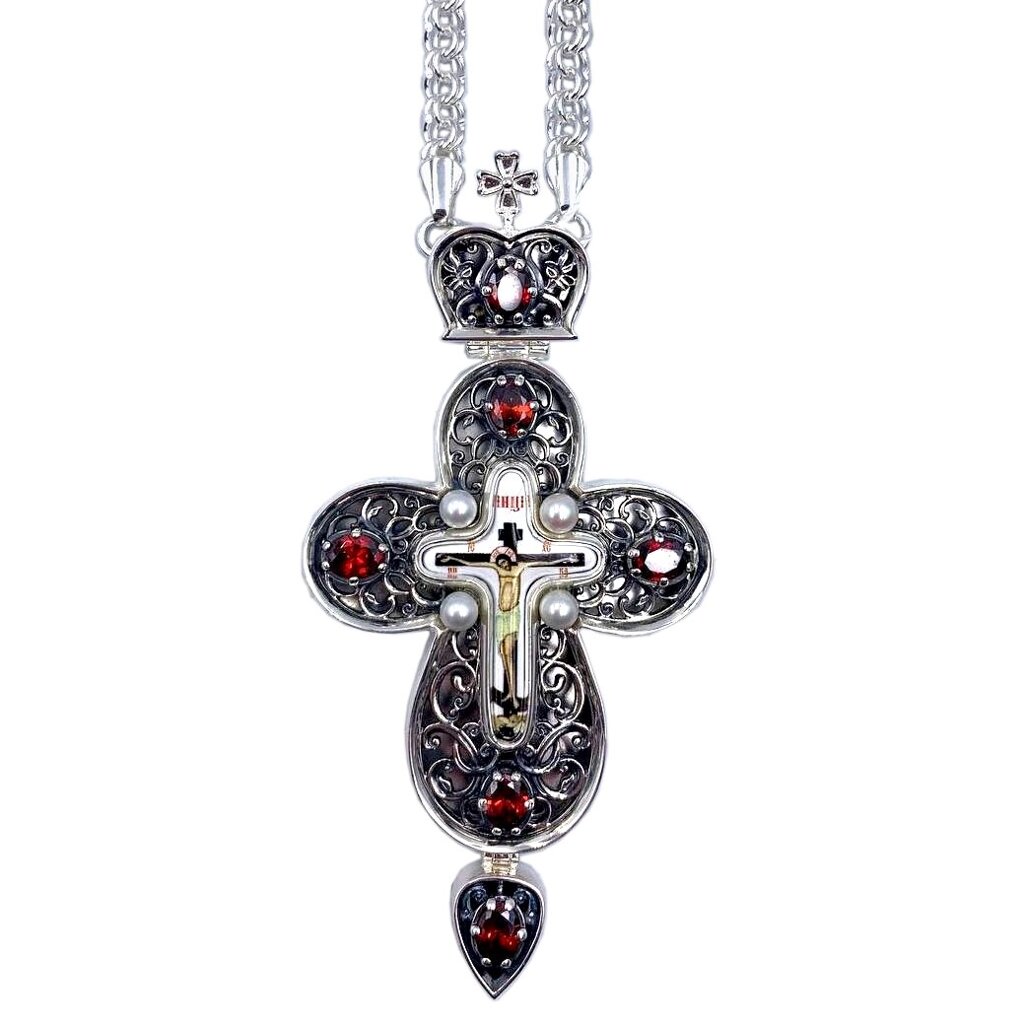 Хрест латунний у сріблі від компанії Іконна лавка - фото 1