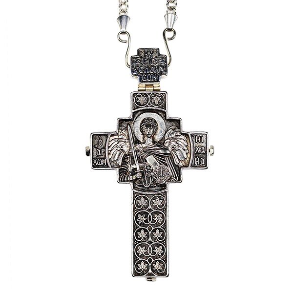 Хрест латунний з ланцюгом 2.7.0201л від компанії Іконна лавка - фото 1
