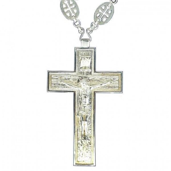 Хрест латунний з ланцюгом арт. 2.7.0269л від компанії Іконна лавка - фото 1