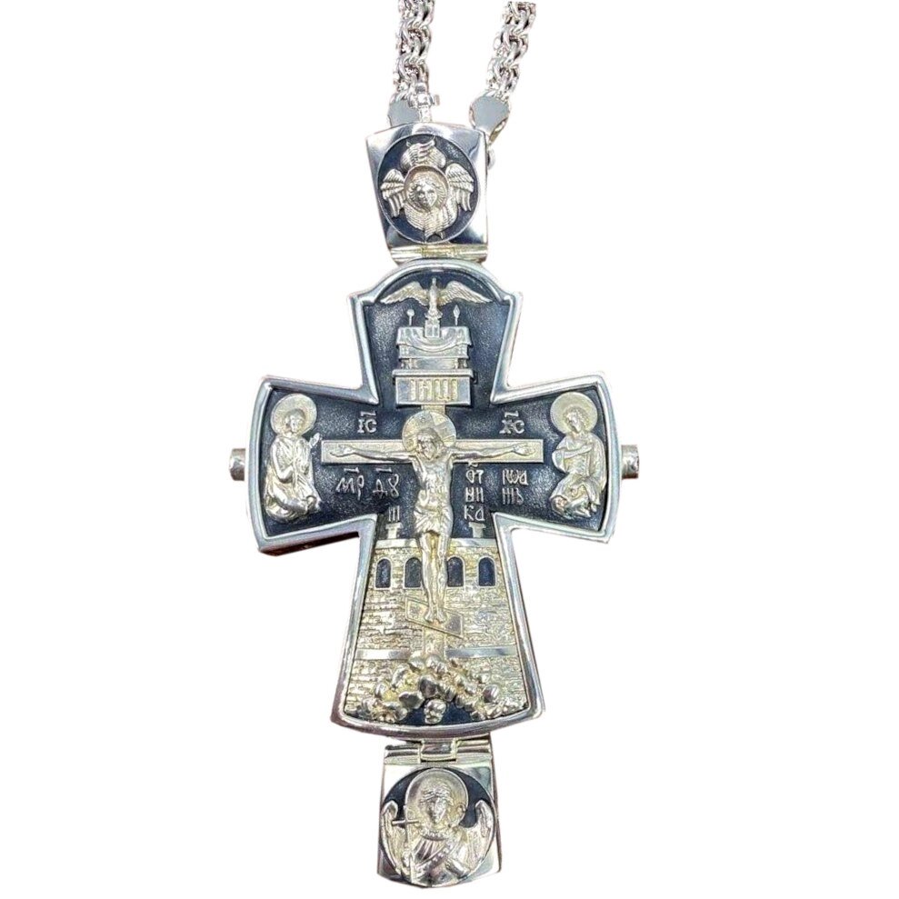 Хрест латунний з ланцюгом від компанії Іконна лавка - фото 1